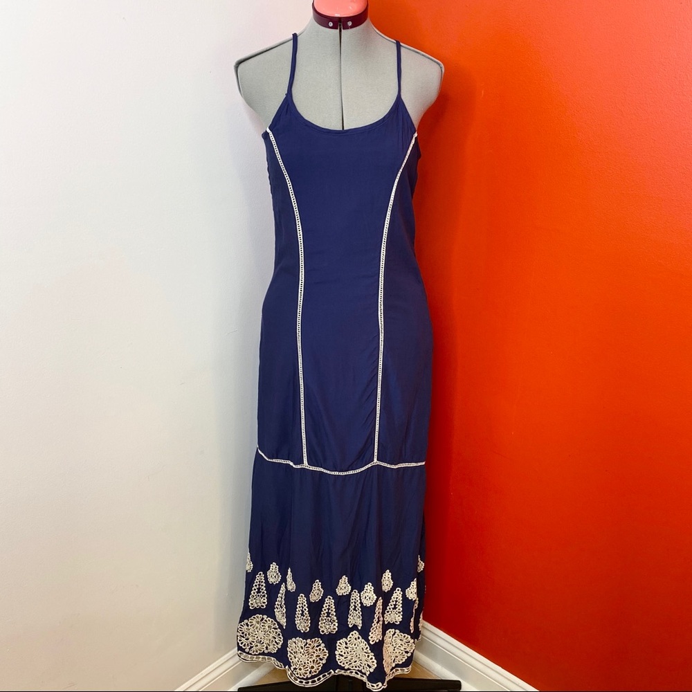 Dina Be Embroidered Eyelet Maxi Dress